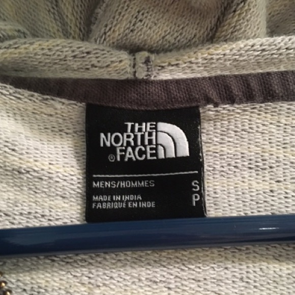 The North Face Men’s Full Zip Hoodie Gray Yellow Stripes Size Small - Picture 2 of 7